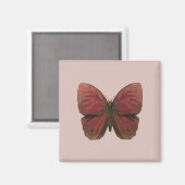 Roter Hahn Schmetterling Magnet (Vorderseite/Rückseite)