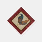 Roter Hahn Serviette (Ecke)