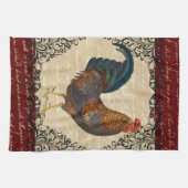 Roter Hahn Vintag Geschirrtuch (Horizontal)