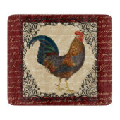 Roter Hahn Vintag Schneidebrett (Vorderseite)