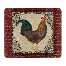 Roter Hahn Vintag Schneidebrett