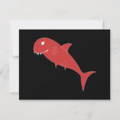 Roter Hai auf Schwarz. Einladung (Rückseite)