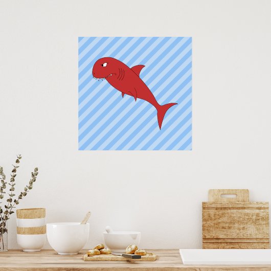 Roter Hai. Poster (Küche)