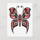 Roter Haida Spirit Butterfly auf Weiß Postkarte (Vorderseite)