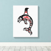 Roter Haida Spirit Killer Whale Leinwanddruck (Insitu (Holzboden))