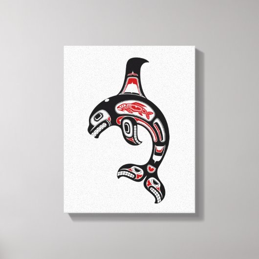 Roter Haida Spirit Killer Whale Leinwanddruck (Vorderseite)