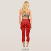 Roter Halbkugel Capri Leggings (Rückseite)