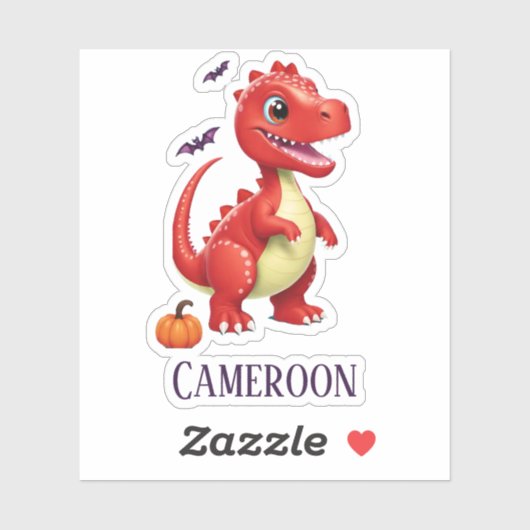 Roter Halloween-Dinosaurier Aufkleber (Blatt)