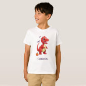 Roter Halloween-Dinosaurier T-Shirt (Vorne ganz)