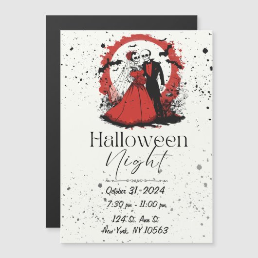 Roter Halloween Einladung (Vorne/Hinten)