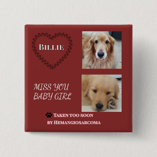 Roter Halo-Pet-Gedenktribut Button