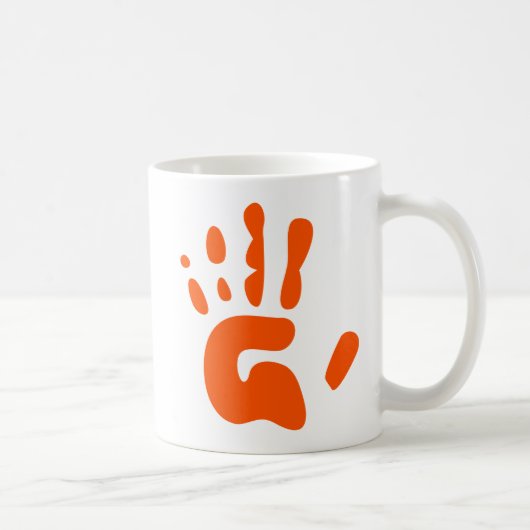 Roter Handdruck Kaffeetasse (Rechts)