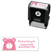 Roter handgezeichnet Bär Dieses Buch gehört zu ben Permastempel (Beispiel)