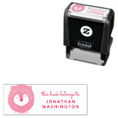 Roter, handgezeichnet Löwe Dieses Buch gehört zu b Permastempel (Beispiel)