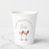 Roter Happy Galentines Day GIrls Night Out Girly Pappbecher (Vorderseite)