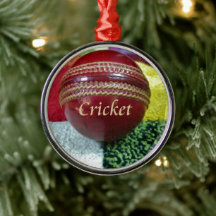 Roter Hartball-Ruhm-Cricket-Weihnachtsbaumschmuck Ornament Aus Metall