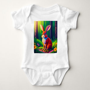 Roter Hase auf grünem Gras Baby Strampler