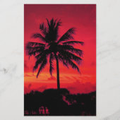 Roter Hawaiianischer Sonnenuntergang Exotische Pal Briefpapier (Vorderseite)