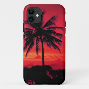 Roter Hawaiianischer Sonnenuntergang Exotische Pal iPhone 11 Hülle
