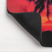 Roter Hawaiianischer Sonnenuntergang Exotische Pal Mousepad (Ecke)