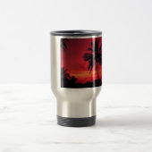 Roter Hawaiianischer Sonnenuntergang Exotische Pal Reisebecher (Mittel)