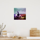 Roter Hawk an einer Oase in den Badlands Poster (Küche)