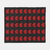 Roter Hearted schwarzer Ziegelstein-gemusterte Fleecedecke (Vorderseite (Horizontal))