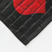 Roter Hearted schwarzer Ziegelstein-gemusterte Fleecedecke (Ecke)