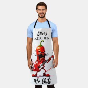 Roter Heißer Mr Chili Rockstar Schürze