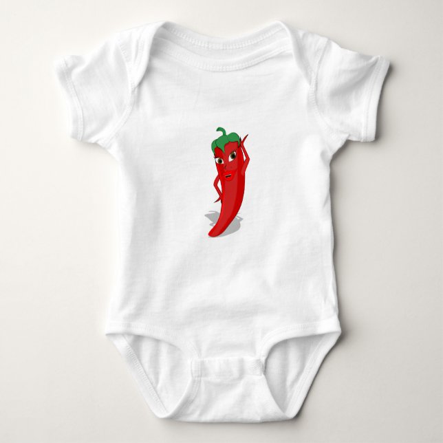 Roter heißer Pfeffer Diva Baby Strampler (Vorderseite)