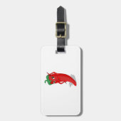 Roter heißer Pfeffer Diva Gepäckanhänger (Vorderseite vertikal)