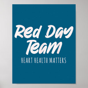 Roter Hemd Tag Team Herz Gesundheit Poster