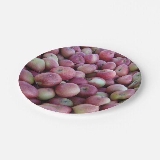 Roter Herbst Äpfel Äpfel Papier Teller (Schrägansicht)