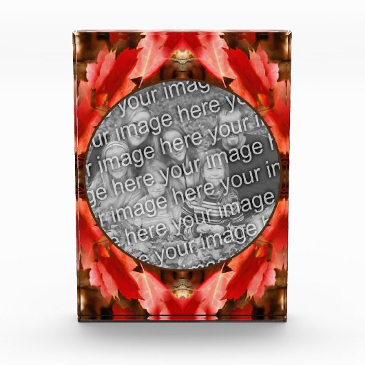 Roter Herbst lässt die Natur hinzufügen Fotoblock (Vorderseite)