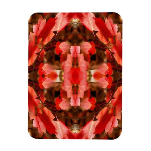 Roter Herbst lässt Naturrahmen hinzufügen Ihr Foto Magnet (Vertikal)
