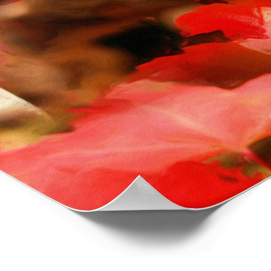 Roter Herbst lässt Ölgemälde zurück Poster (Ecke)