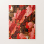 Roter Herbst lässt Ölmalereien Kunst Puzzle (Vertikal)