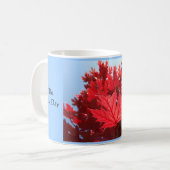 Roter Herbst lässt Tasse Bester Tag Kaffee Freunde (Vorderseite Links)
