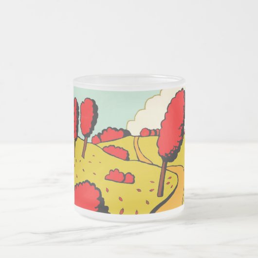 Roter Herbst - Maßgeschneiderte Mattglastasse (Mittel)