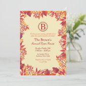 Roter Herbst verlässt Einladung (Stehend Vorderseite)