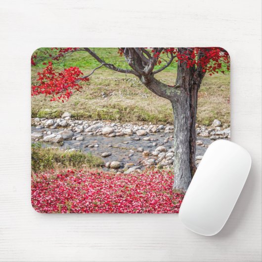 Roter Herbstbaum Mousepad (Mit Mouse)