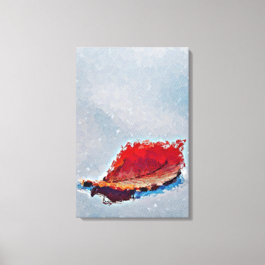 Roter Herbstleaf schwimmend auf Wasser Leinwanddruck (Vorderseite)