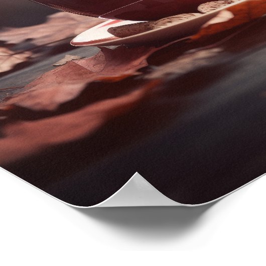 Roter Herbstleaves Steamy Tee Poster (Ecke)