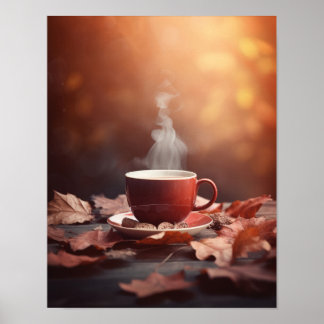 Roter Herbstleaves Steamy Tee Poster