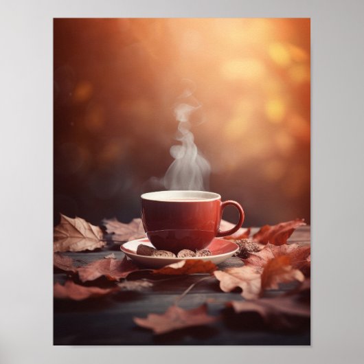 Roter Herbstleaves Steamy Tee Poster (Vorne)