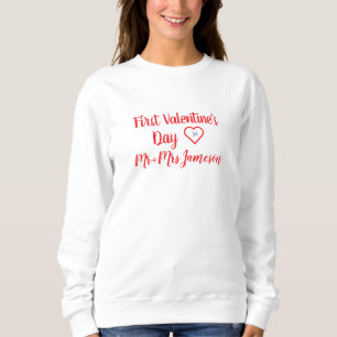 Roter Herr + Frau. 1. Valentinstag Sweatshirt