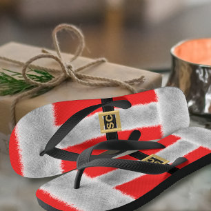 Roter Herr Santa Anzug Weihnachten im Juli Feiern Badesandalen