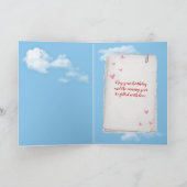 Roter Herz-Ballon für Geburtstag Karte (Innenseite)