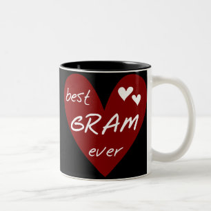 Roter Herz Best Gram Ever T-Shirts und Geschenke Zweifarbige Tasse
