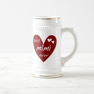 Roter Herz Best Mimi Ever T-Shirts und Geschenke Bierglas